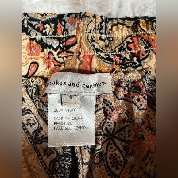 Cupcakes and Cashmere women’s pants paisley elastic waste drawstring large - Picture 4 of 5